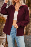 Plain Texture Open Buttoned Long Sleeves Blouse