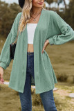 Plain Cable Texture Open Cardigan