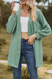 Plain Cable Texture Open Cardigan