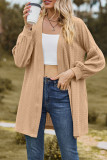 Plain Cable Texture Open Cardigan