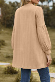Plain Cable Texture Open Cardigan