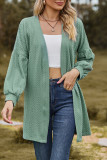 Plain Cable Texture Open Cardigan