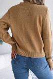 Plain Crew Neck Knitting Pullover Sweater