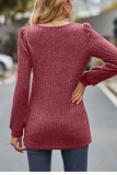 Square Neck Plain Ribbed Knitting Top