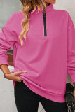 Plain Half Zipper Sweatshirt