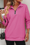 Plain Half Zipper Sweatshirt