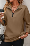 Plain Half Zipper Sweatshirt