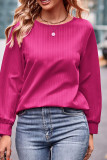 Jacquard Puff Sleeves Plain Top