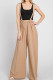 Plain Drawstring Back Tie Wide Leg Jumpsuit