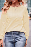 Jacquard Puff Sleeves Plain Top