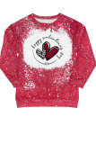Happy Valentine's Day Bleached Print Plus Size Top