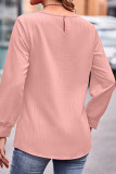 Jacquard Puff Sleeves Plain Top