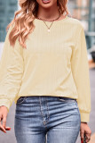 Jacquard Puff Sleeves Plain Top