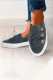 Canvas Buttoned Smocked Shoes