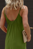 Plain V Neck Ruffles Pockets Wide Leg Jumpsuit