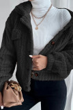 Plain Turn Down Collar Fluffy Shacket