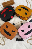 Halloween Pumpkin Glitter PU Bag