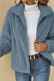 Plain Zipper Fluffy Jacket