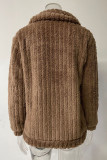 Plain Zipper Fluffy Jacket