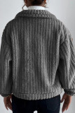 Plain Turn Down Collar Fluffy Shacket
