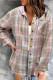 Plaid Button Front Hoodies Shacket Shirt