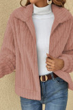 Plain Zipper Fluffy Jacket
