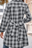 Plaid Open Button Long Length Blouse Shirt