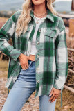 Plaid Open Button Shacket With Sash