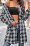 Plaid Open Button Long Length Blouse Shirt