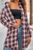 Plaid Open Button Long Length Blouse Shirt