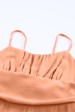 Orange Spaghetti Straps Backless Knot Wide-Leg Jumpsuit