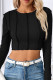 Plain Stitching Long Sleeve Crop Top