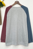 Horror Movie Color Block Sleeves Plus Size Top