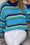 Colorful Rainbow Stripes Knitting Sweater
