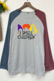I Smell Children Color Block Sleeves Plus Size Top
