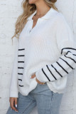 Stripes Splicing Pullover Sweater