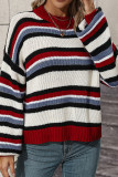 Colorful Rainbow Stripes Knitting Sweater