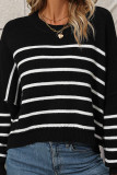 Stripes Splicing Knitting Pullover Sweater