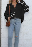 Stripes Splicing Pullover Sweater