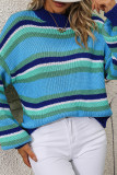 Colorful Rainbow Stripes Knitting Sweater