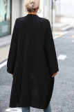 Plain Pockets Knitting Front Open Cardigan