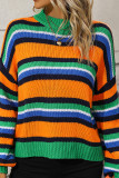 Colorful Rainbow Stripes Knitting Sweater