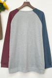Halloween Friends Color Block Sleeves Plus Size Top