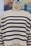 Stripes Splicing Knitting Pullover Sweater