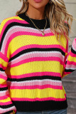 Colorful Rainbow Stripes Knitting Sweater