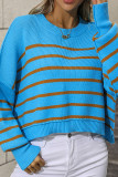 Stripes Splicing Knitting Pullover Sweater