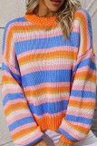 Colorful Rainbow Stripes Knitting Sweater