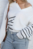 Stripes Splicing Pullover Sweater