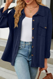 Plain Jacquard Open Button Jacket