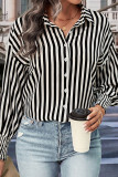 Black Button Up Zebra Stripes Shirt